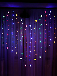 cheap -Heart Lights LED Fairy Lights 2Mx1.5M Love Curtain String Light for Xmas New Year Party Christmas Colorful Lighting Outdoor Indoor Decor AC220V 230V 240V EU Plug