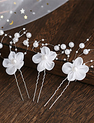 cheap -Romantic Cute Alloy Flowers / Headdress / Headpiece with Imitation Pearl / Flower 3 Pieces Wedding / Special Occasion Headpiece / Hair Pin