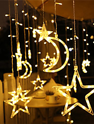 cheap -Ramadan Eid Lights Led Moon Star Curtain Lights Fairy Garlands String Light Colorful Lighting for Home Indoor Outdoor Christmas Wedding Party New Year Xmas Lighting AC220V 230V 240V EU Plug