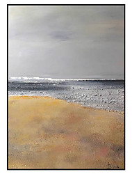cheap -Oil Painting Handmade Hand Painted Wall Art Modern Abstract Yellow Beach Landscape Home Decoration Decor Rolled Canvas No Frame Unstretched