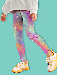 cheap -Kids Girls&#039; Back to School Leggings Rainbow Galaxy Graphic Fall Active Daily 4-12 Years / Tights