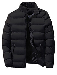 cheap -Men&#039;s Padded Coat Regular Fit Jacket Letter Black
