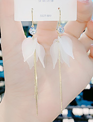 cheap -Women&#039;s Hoop Earrings Long Flower Simple Sweet Earrings Jewelry Light Gold For Party Gift Daily Work Festival