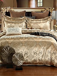 cheap -Luxury Satin Silk Jacquard Quilt Bedding Sets 3-Piece Duvet Cover Set Hotel Bedding Sets Comforter Cover, Include 1 Duvet Cover, 2 Pillowcases