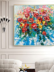 cheap -Oil Painting Handmade Hand Painted Wall Art Abstract Floral  Colored Roses Home Decoration Decor Stretched Frame Ready to Hang