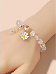 cheap -Women&#039;s Bead Bracelet Geometrical Flower Boho Alloy Bracelet Jewelry White yellow For Party Street Prom Festival