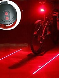 economico -bici ciclismo 7 modalità flash luci rosse impermeabili con 5 led e 2 raggi laser - fanale posteriore della bici spia di sicurezza fanale posteriore della bicicletta fanale posteriore