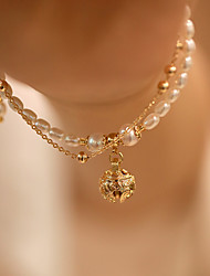 cheap -Women&#039;s Bead Bracelet Double Layered Bell Korean Alloy Bracelet Jewelry Gold For Wedding