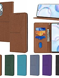 cheap -Phone Case For Huawei Leather Honor 50 Honor 50 SE Honor 50 Pro HUAWEI P50 Huawei P50 Pro Waterproof Card Holder Shockproof Solid Colored PU Leather