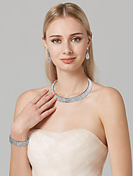 cheap -Jewelry Set Bracelet Bangles For Women&#039;s Party Wedding Prom Imitation Diamond Wedding / Drop Earrings / Choker Necklace