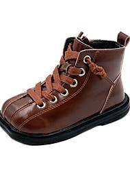 cheap -Boys&#039; Girls&#039; Boots Bootie School Shoes PU Big Kids(7years +) Daily Walking Shoes Black Brown Fall Spring / Booties / Ankle Boots / Rubber
