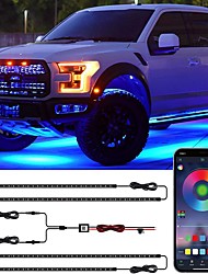 cheap -Car Underglow Neon Accent Strip Lights Kit 8 Color Sound Active Function and Wireless Remote Control 4 PCs LED Underbody System Light Strips w/ 6FT Extension Wire &amp;amp; Cable Tie IP68
