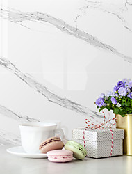 cheap -White Marble Pattern Self-adhesive Waterproof Stickers Kitchen Bathroom Bedroom Wall Surface Landscaping Decorative Wall Stickers