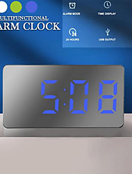 cheap -LED light mirror digital wake-up alarm clock bedroom living room office multifunctional electronic mini alarm clock