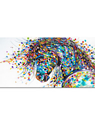 cheap -Oil Painting Handmade Hand Painted Wall Art Modern Abstract Animals 3D Palette Knife Colorful Horse Home Decoration Decor Rolled Canvas No Frame Unstretched