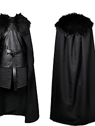 cheap -Jon Snow Cosplay Costume Cloak Outfits Men&#039;s Movie Cosplay Steampunk® Movie / TV Theme Costumes Traditional / Vintage Black Top Pants Gloves Halloween Carnival New Year