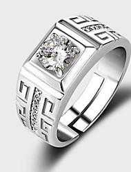 cheap -Ring Christmas Geometrical Silver Copper Rhinestone Silver-Plated Precious Fashion 1pc / Men&#039;s / Men&#039;s