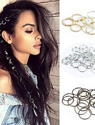 cheap -200 Pcs Gold/Silver Hair Braid Dreadlock Beads Cuffs Rings Tube Accessories Hoop Circle Approx 8-18mm Inner Hole Hair Rings