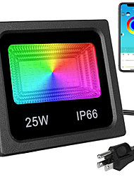 cheap -RGBW APP LED Floodlight Bluetooth Outdoor Smart Flood Light 2pcs 1pcs 25W 110V 220V IP66 Waterproof Color Changing Spotlight APP Group Control