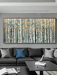 cheap -Oil Painting Handmade Hand Painted Wall Art Abstract Plant Floral Birch Forest Home Decoration Decor Stretched Frame Ready to Hang
