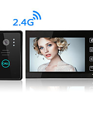 cheap -Wireless 2.4GHz Video Recording 7-inch display hands-free intercom one-to-one video doorbell home security camera