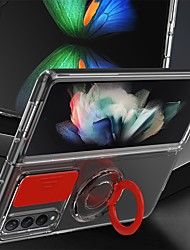 cheap -Phone Case For Samsung Galaxy Back Cover Galaxy Z Fold 3 5G Shockproof Ring Holder Clear Transparent TPU