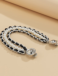 cheap -european and american cross-border jewelry winding metal round chain accessories women imitation pearl u-shaped tassel multi-layer waist decoration