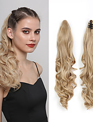 cheap -Clip In / On Ponytails Natural / Easy dressing / Afro Ponytail Synthetic Hair Hair Piece Hair Extension Wavy 18 inch Daily Wear