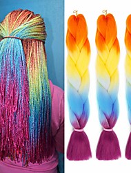 cheap -Jumbo Braiding Hair Synthetic twist Two Color Braids Hair High Temperature Synthetic Extensions for Women 24inch 3packs