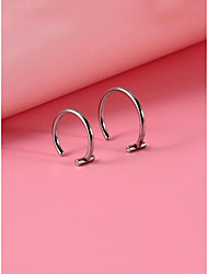 cheap -Women&#039;s Body Jewelry 0.8---1 cm Labret / Lip Piercings / Lip Ring Silver Semicircle Stylish / Simple / Fashion Stainless Steel Costume Jewelry For Street / Carnival / Holiday Summer / 2pcs