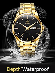 cheap -OLEVS Quartz Watches for Men&#039;s Men Analog Quartz Stylish Waterproof Calendar / date / day Noctilucent Alloy Stainless Steel / Large Dial