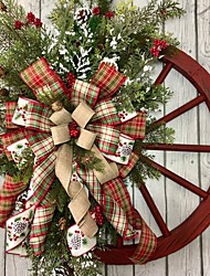 cheap -Wagon Wheel Wreath for Front Door Wooden Vintage Winter Decorative Christmas Wreath for Front Door Christmas Garland