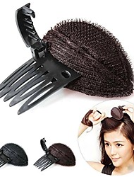 cheap -1pcs Women Hair Volume Fluffy Puff Sponge Pad Clip Plastic Comb Insert Headwear Princess Increased Hair Sponge Pad Bun Styling Tool