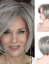 cheap -Gray Wigs for Women Synthetic Wig Natural Straight Short Bob Wig Short Grey Synthetic Hair 14 Inch Women&#039;s Women Easy Dressing Fluffy White