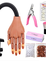 economico -mano pratica per le unghie acriliche manichino finto regolabile mani per le unghie pratica kit di strumenti per unghie mobili flessibili pratica mano con tagliaunghie tagliaunghie e punte per unghie