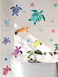 cheap -29*40cm*4pcs Wall Stickers Self-adhesive Cartoon Ocean Turtle Children‘s Room Kindergarten Home Wall Background Decorative