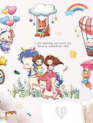 cheap -50x70cm Wall Stickers Self-adhesive Cartoon Kids Unicorn Children Room Bedroom Bedside Cabinet Wall Decoration