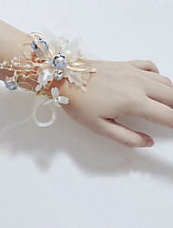 cheap -Wedding wrist flowers Wrist Corsages Wedding Metal / Fabrics Flower Style