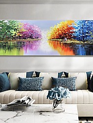 cheap -Oil Painting Handmade Hand Painted Wall Art Abstract Plant Floral  Colorful Forest Home Decoration Decor Stretched Frame Ready to Hang