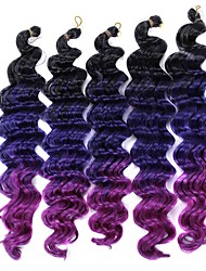 cheap -Ocean Wave Crochet Hair 20 Inch 5 Packs Crochet Deep Twist Hair Ombre Ocean Wave Twist Braiding Curly Wavy Ombre Deep Wave Crochet Synthetic Hair Extension 20inch 5packs
