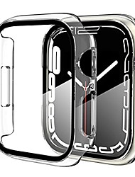 cheap -[2 Pack]  Case Compatible for Apple Watch Series 7 41mm with Tempered Glass Screen Protector, Slim Hard PC Bumper Full Coverage Protective Cover for iWatch 41mm Accessories, Clear
