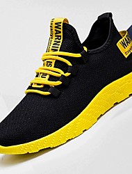 cheap -Men&#039;s Trainers Athletic Shoes Comfort Shoes Sporty Casual Athletic Daily Outdoor Running Shoes Walking Shoes Canvas Breathable Non-slipping Shock Absorbing Mid-Calf Boots White Yellow Red Color Block