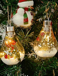 cheap -LED Christmas Ornaments Clear Balls Hanging Ball Shatterproof Fillable Transparent Christmas Tree Ornaments Balls Xmas Baubles for Christmas Wedding Birthday Party Decorations