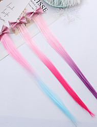 cheap -Colored Hair Extensions for Girls 40cm Children&#039;s Gradient Wig Bow knot Hairpin Headdress Girl&#039;s Long Hair Decorative Hairpin Braided Hair Color Hair Accessories