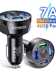 cheap -Car Charger Adapter 4 Ports USB Fast Car Charger 48W QC3.0 Quick Car Phone Charger with LED Light Display Compatible with iPhone 12 Pro Max/11 Pro/XS/XR Galaxy S20 Ultra and More