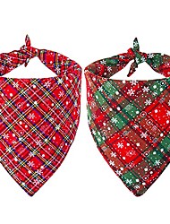 cheap -Dog Bandana Christmas Red Green Plaid Snowflake Dog Scarf Triangle Bibs Kerchief Set Dog Christmas Accessories Bandanas for Small Medium Large Dogs Pets