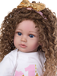 cheap -24 inch Reborn Doll Baby Girl Saskia lifelike Gift Lovely Silicone Vinyl with Clothes and Accessories for Girls&#039; Birthday and Festival Gifts