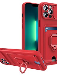 cheap -Phone Case For Apple Back Cover iPhone 13 Pro Max 12 11 SE 2020 X XR XS Max 8 7 6 Card Holder with Windows Ring Holder Solid Colored TPU