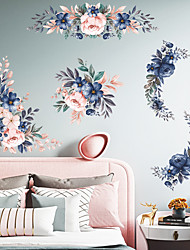 cheap -35x60cm Blue Pink Flower Bedroom Bedside Entrance Wall Home Landscaping Decoration Wall Sticker Self-adhesive