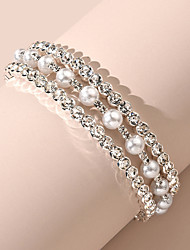 cheap -Women&#039;s Bracelet Retro Precious Stylish Simple Fashion Vintage French Pearl Bracelet Jewelry Silver For Gift Carnival Engagement Prom Festival